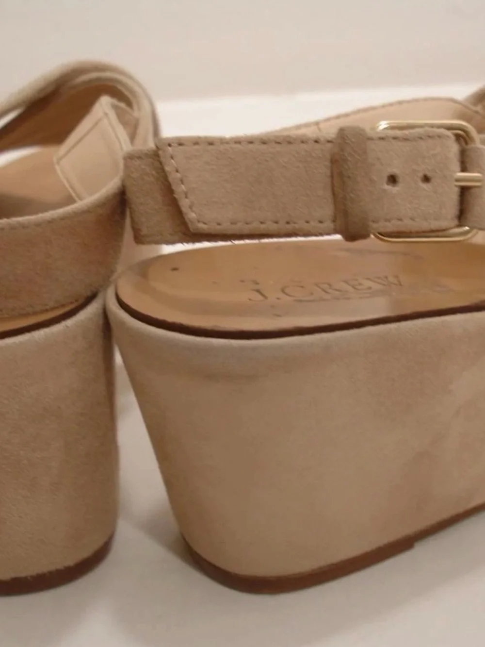 J. Crew Marcie platform sandals in beige suede colorway✨Sz. 8.5